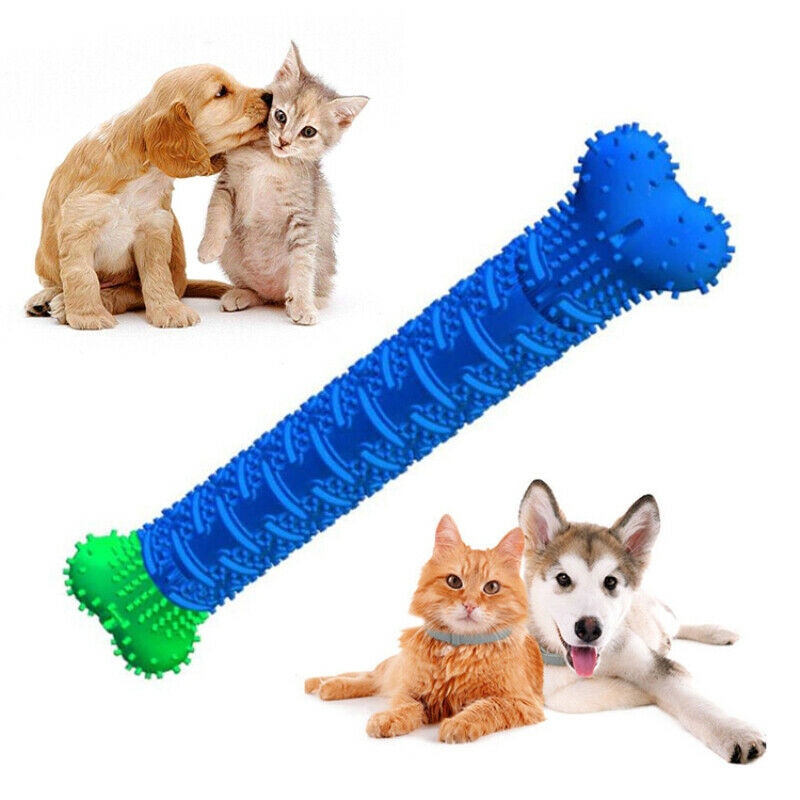 Puppy Brush Dog Toothbrush Chew Toy Stick Cleaning Massager Pet Teeth Cleaning Toys Multifunctional Silicone Doggy Dental Care