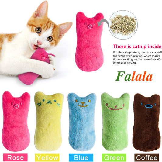 Teeth Grinding Catnip Toys Funny Interactive Plush Cat Toy Pet Kitten Chewing Vocal Toy Claws Thumb Bite Cat mint For Cats
