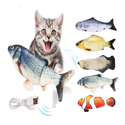 pet cats products dancing stuffed fish Funny Simulation interactive Pets pillow ragdoll fishes Electric Will jump automatically