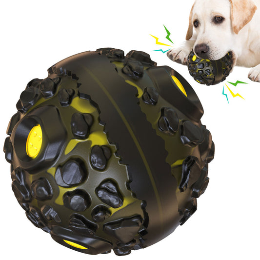 Bite-resistant Chew Toys Molar Ball TPR + ABS Yellow For Small Dogs Cleaning Teeth Teeth Grinding Fun Sound Design Lintel Flower