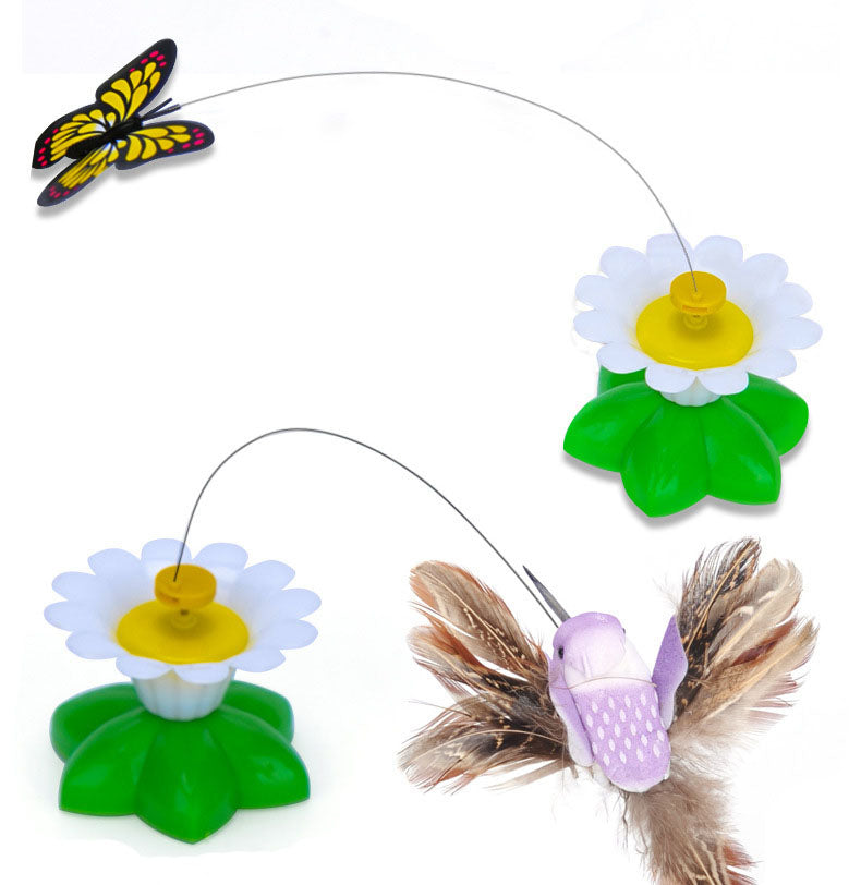 Automatic Electric Rotating Cat Toy Colorful Butterfly Bird Animal Shape Plastic Funny Pet Dog Kitten Interactive Training Toys