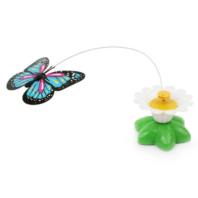 Automatic Electric Rotating Cat Toy Colorful Butterfly Bird Animal Shape Plastic Funny Pet Dog Kitten Interactive Training Toys
