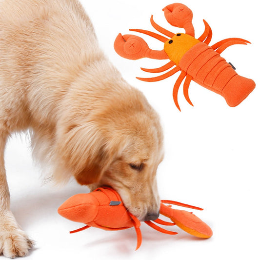 Plush Dog Toys Chew Sound Seafood Lobster IQ Training Sniff Pet Supplies Bite Molars Pet Toys
