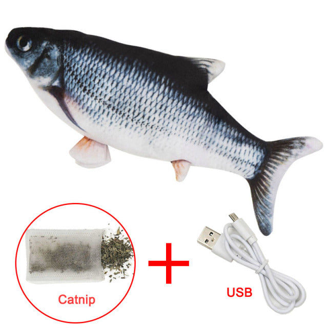 Electric Cat Toy Fish Pet Cat Toys Simulation Fish Swing Kitten Dance Fish Toy Funny Cats Chewing Playing Supplies USB Port