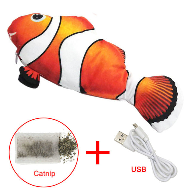 Electric Cat Toy Fish Pet Cat Toys Simulation Fish Swing Kitten Dance Fish Toy Funny Cats Chewing Playing Supplies USB Port