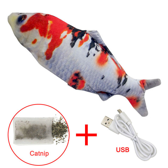 Electric Cat Toy Fish Pet Cat Toys Simulation Fish Swing Kitten Dance Fish Toy Funny Cats Chewing Playing Supplies USB Port