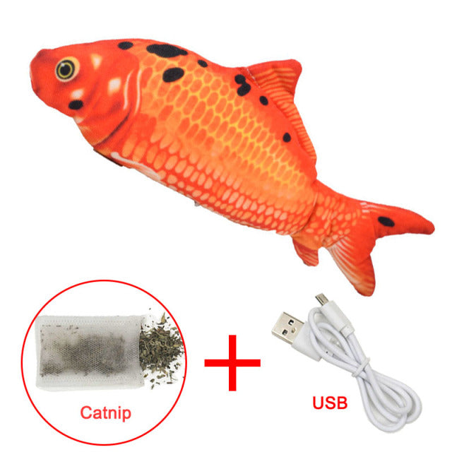 Electric Cat Toy Fish Pet Cat Toys Simulation Fish Swing Kitten Dance Fish Toy Funny Cats Chewing Playing Supplies USB Port