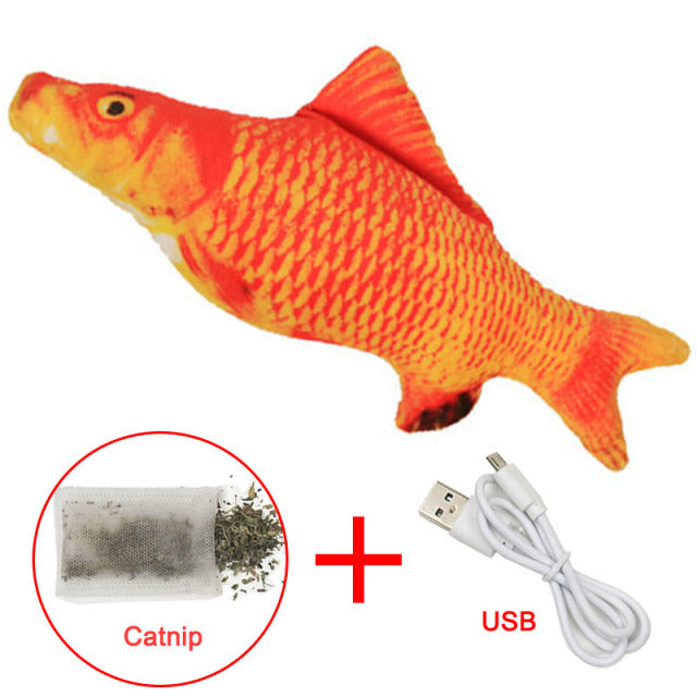Electric Cat Toy Fish Pet Cat Toys Simulation Fish Swing Kitten Dance Fish Toy Funny Cats Chewing Playing Supplies USB Port
