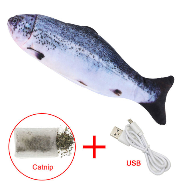 Electric Cat Toy Fish Pet Cat Toys Simulation Fish Swing Kitten Dance Fish Toy Funny Cats Chewing Playing Supplies USB Port