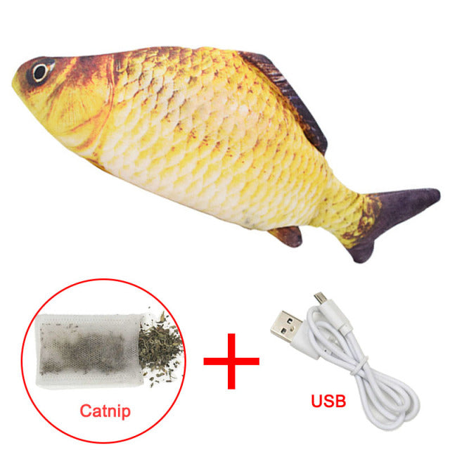Electric Cat Toy Fish Pet Cat Toys Simulation Fish Swing Kitten Dance Fish Toy Funny Cats Chewing Playing Supplies USB Port