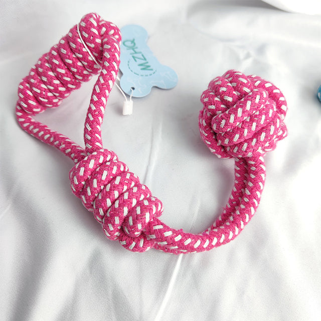 MZHQ 1 Solid color Cotton Rope Braided Labrador Training Molar Teeth Bite-Resistant Teeth Cleaning Dog Pet Toy Ball Dog Supplies