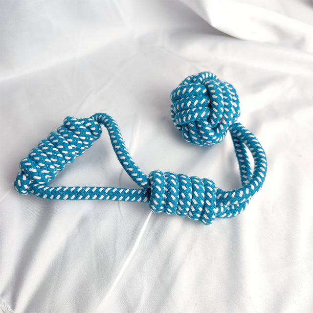 MZHQ 1 Solid color Cotton Rope Braided Labrador Training Molar Teeth Bite-Resistant Teeth Cleaning Dog Pet Toy Ball Dog Supplies