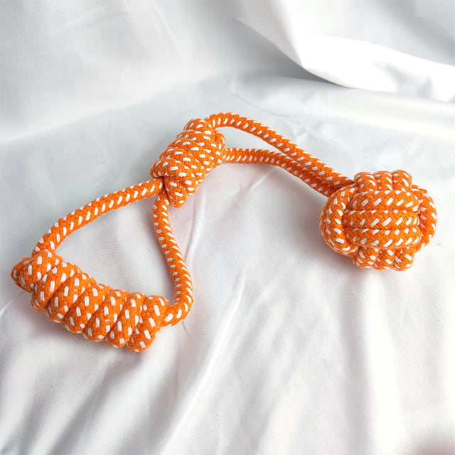 MZHQ 1 Solid color Cotton Rope Braided Labrador Training Molar Teeth Bite-Resistant Teeth Cleaning Dog Pet Toy Ball Dog Supplies