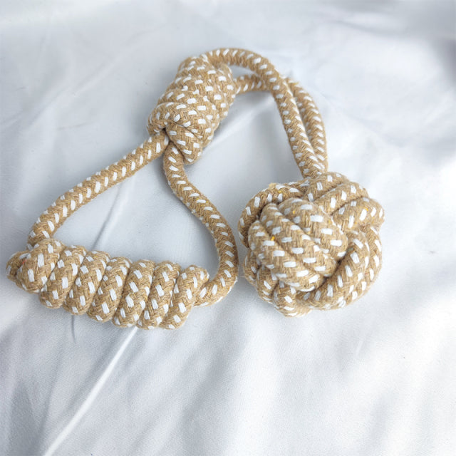 MZHQ 1 Solid color Cotton Rope Braided Labrador Training Molar Teeth Bite-Resistant Teeth Cleaning Dog Pet Toy Ball Dog Supplies