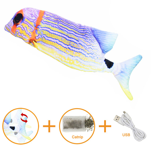 Electric Cat Toy Fish Pet Cat Toys Simulation Fish Swing Kitten Dance Fish Toy Funny Cats Chewing Playing Supplies USB Port
