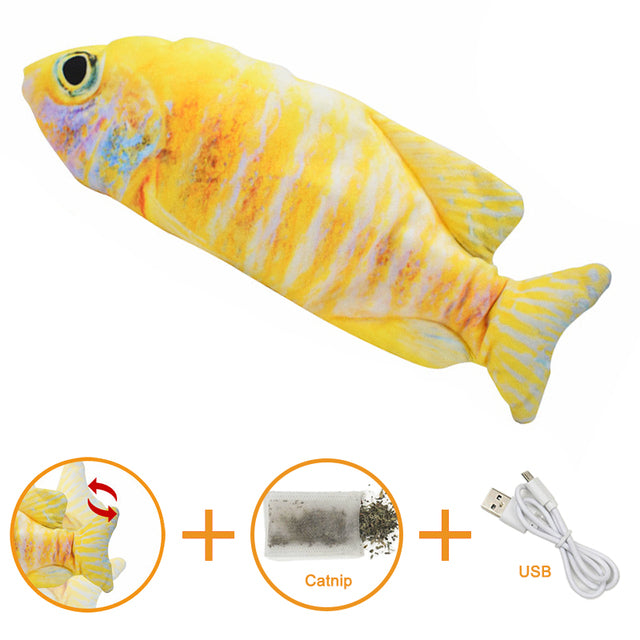 Electric Cat Toy Fish Pet Cat Toys Simulation Fish Swing Kitten Dance Fish Toy Funny Cats Chewing Playing Supplies USB Port