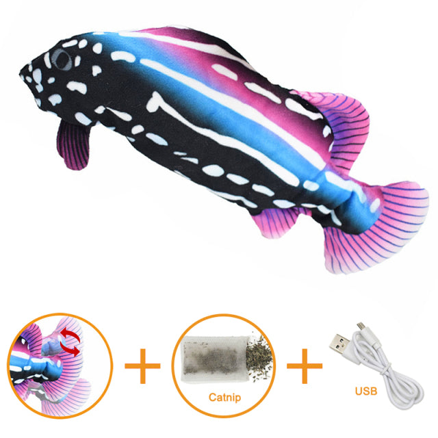 Electric Cat Toy Fish Pet Cat Toys Simulation Fish Swing Kitten Dance Fish Toy Funny Cats Chewing Playing Supplies USB Port