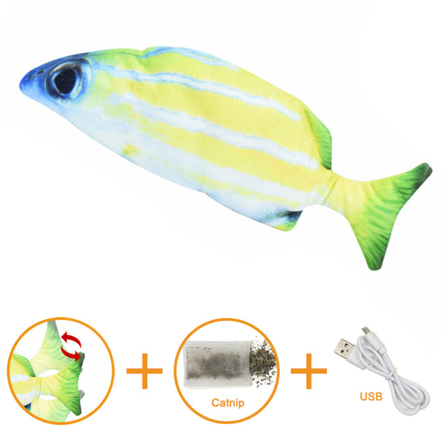 Electric Cat Toy Fish Pet Cat Toys Simulation Fish Swing Kitten Dance Fish Toy Funny Cats Chewing Playing Supplies USB Port