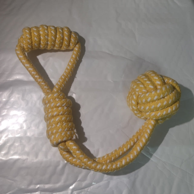 MZHQ 1 Solid color Cotton Rope Braided Labrador Training Molar Teeth Bite-Resistant Teeth Cleaning Dog Pet Toy Ball Dog Supplies