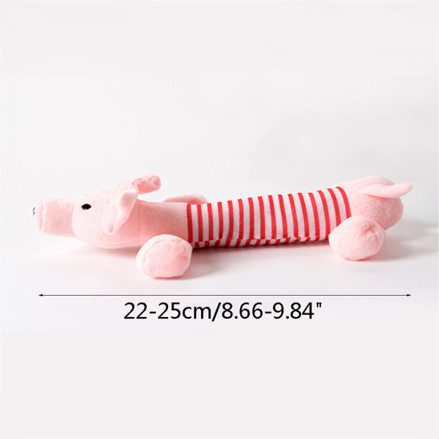 Cute Pet Dog Cat Plush Squeak Dog Toy Interesting Fleece Durable Chewing Pet Molar Toy Suitable For All Pets Elephant Duck Pig
