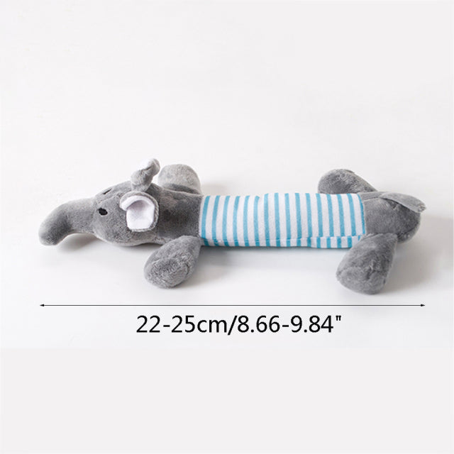 Cute Pet Dog Cat Plush Squeak Dog Toy Interesting Fleece Durable Chewing Pet Molar Toy Suitable For All Pets Elephant Duck Pig