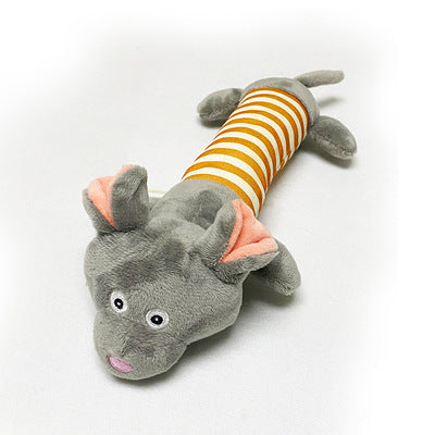 Cute Pet Dog Cat Plush Squeak Dog Toy Interesting Fleece Durable Chewing Pet Molar Toy Suitable For All Pets Elephant Duck Pig