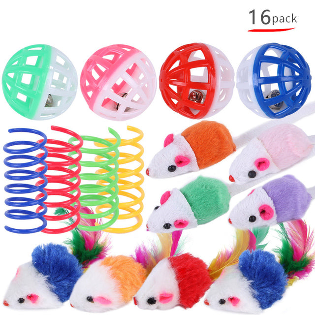 Cat Pets Toys Mouse Shape Balls Foldable Cat Kitten Play Tunnel Funny Cat Stick Mouse Supplies Simulation Fish Cat Accessories