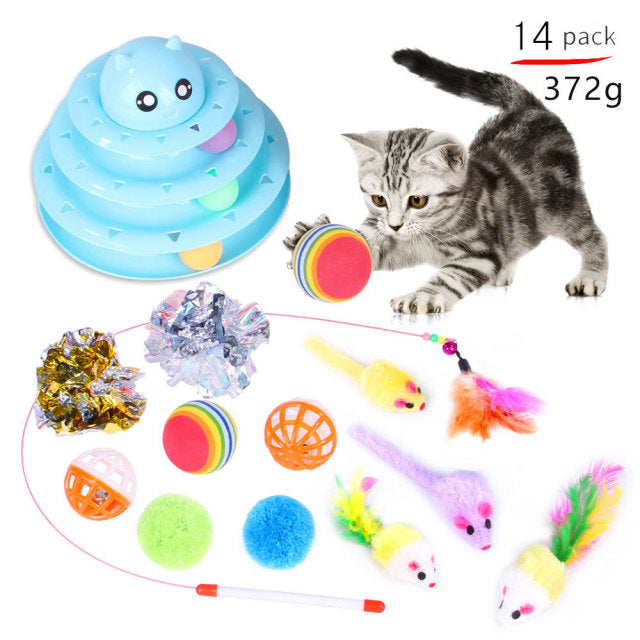 Cat Pets Toys Mouse Shape Balls Foldable Cat Kitten Play Tunnel Funny Cat Stick Mouse Supplies Simulation Fish Cat Accessories