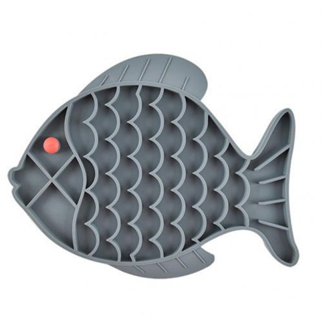 Fish Shape Silicone Lick Mat Non-slip Slow Feeding Food Bowl For Small Medium Dogs Puppy Cat Treat Feeder Dispenser Pet Supplies