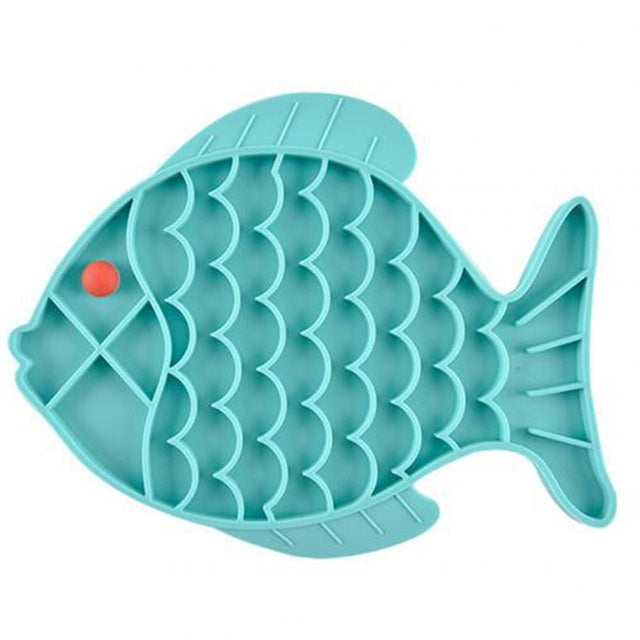 Fish Shape Silicone Lick Mat Non-slip Slow Feeding Food Bowl For Small Medium Dogs Puppy Cat Treat Feeder Dispenser Pet Supplies
