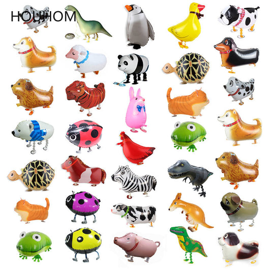 Walking Animal Helium Balloon Cute Cat/Dog/Dinosaur Foil Balloon Birthday Party Decorations Kids Baby shower Gift Toy Air Globos