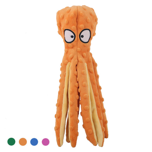 Plush Octopus Soft Dog Stuffed for Large Dogs Cute Pet Chew Toys Interactive Dog Supplies Fleece Dog Squeaky Toys Dropshipping