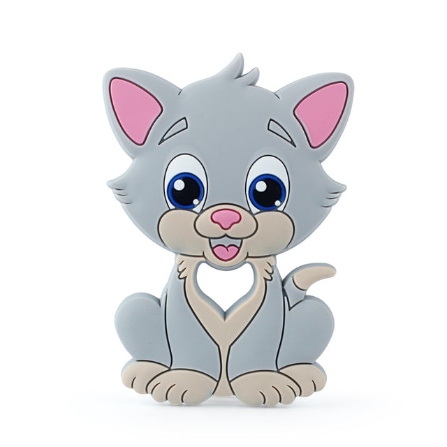1pcs Animal Silicone Teethers BPA Free Nursing Baby Teething Toys Cartoons Heart Dog Cat Bear Dinosaur Silicone Beads DIY Chains