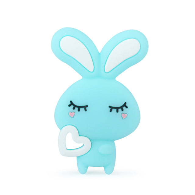 1pcs Animal Silicone Teethers BPA Free Nursing Baby Teething Toys Cartoons Heart Dog Cat Bear Dinosaur Silicone Beads DIY Chains
