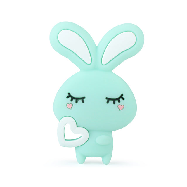 1pcs Animal Silicone Teethers BPA Free Nursing Baby Teething Toys Cartoons Heart Dog Cat Bear Dinosaur Silicone Beads DIY Chains