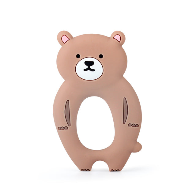 1pcs Animal Silicone Teethers BPA Free Nursing Baby Teething Toys Cartoons Heart Dog Cat Bear Dinosaur Silicone Beads DIY Chains