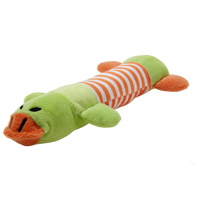 Cute Pet Dog Cat Plush Squeak Dog Toy Interesting Fleece Durable Chewing Pet Molar Toy Suitable For All Pets Elephant Duck Pig