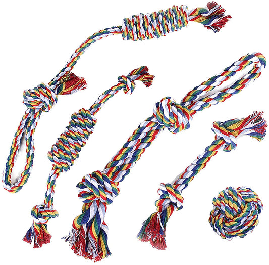 5 Pieces Of Pet Dog And Cat Chewing Toy Rope Pet Dental Care Molars Suitable For All Small And Medium Pets