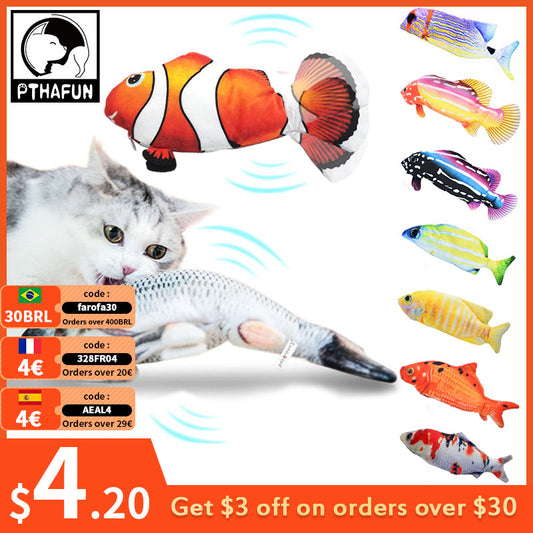 Electric Cat Toy Fish Pet Cat Toys Simulation Fish Swing Kitten Dance Fish Toy Funny Cats Chewing Playing Supplies USB Port