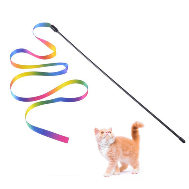 Cartoon Pet Cat Toy Stick Feather Rod Mouse Toy with Mini Bell Cat Catcher Teaser Interactive Cat Toy Kitten игрушки для кошек