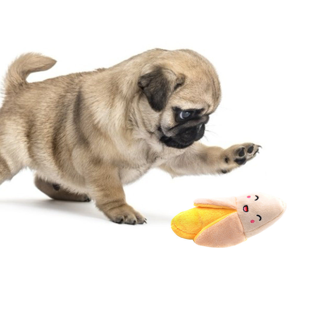 Animals Cartoon Dog Toys Stuffed Squeaking Pet Toy Cute Plush Puzzle For Dogs Cat Chew Squeaker Squeaky Toy For Pet Banana