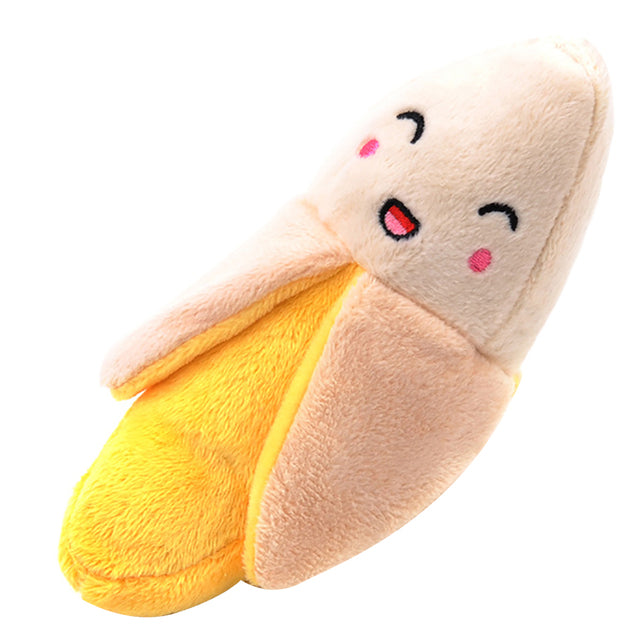 Animals Cartoon Dog Toys Stuffed Squeaking Pet Toy Cute Plush Puzzle For Dogs Cat Chew Squeaker Squeaky Toy For Pet Banana