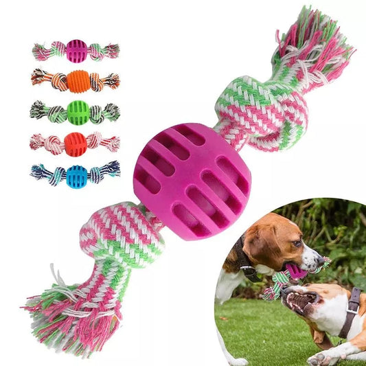 1pc Dog Rope Toy Bite Resistant Interactive Knot Design Dog Chew Rope Puppy Teething Toy Pet Supplies