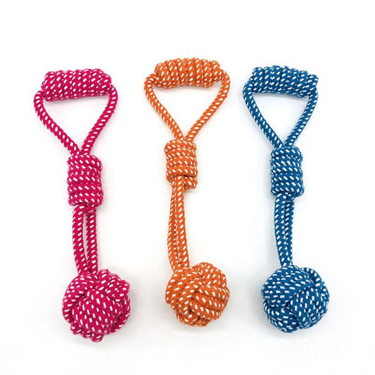 1pc Cotton Dog Rope Ball Toy Knot Puppy Chew Toy Cat Kitten Teeth Cleaning Toy Pet Palying Ball Small Medium Large Dogs Toys