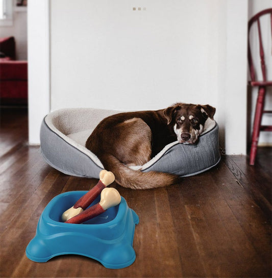 15.5cm The new pet molar toy beef flavor simulation bone molar solid teeth wear-resistant bite resistant pet dog toy