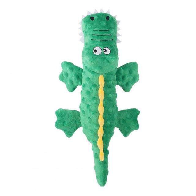 Plush Gator Dog Toy PP Cotton Washable Multifunctional Molar Chew Toy Safe Dog Squeaker Toys Colorfast Puppy Supplies