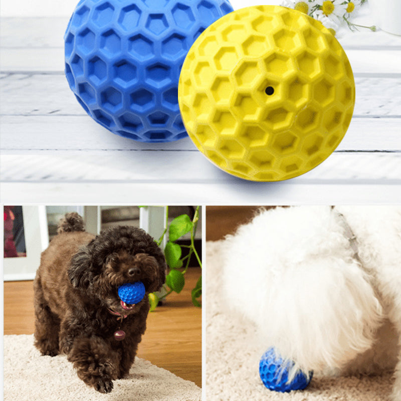 Cute Dog Squeaky Toys Durable Teeth Cleaning Chewing Ball Puppy Chew Toys Pet Supplies For Dogs Pet Dog Toy Honeycomb Ball