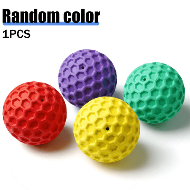 Cute Dog Squeaky Toys Durable Teeth Cleaning Chewing Ball Puppy Chew Toys Pet Supplies For Dogs Pet Dog Toy Honeycomb Ball
