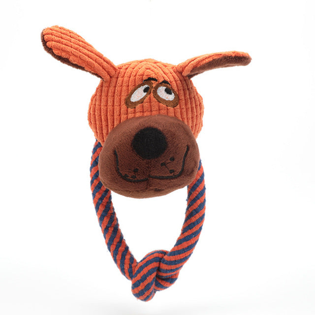 Pet Chewing Animals Toy Monkey Shaped Dog Bite Corduroy Plush Teething Toy Squeaky Rope Toy Pet Training Supplies Puppy Teething