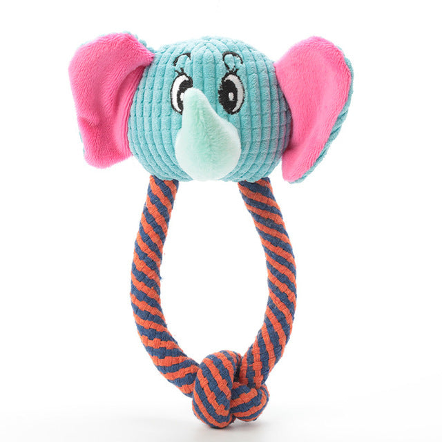 Pet Chewing Animals Toy Monkey Shaped Dog Bite Corduroy Plush Teething Toy Squeaky Rope Toy Pet Training Supplies Puppy Teething